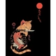 Футболка чоловіча чорна з принтом Cat Japan розмір S - зображення 3