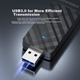 Бездротова мережева карта COMFAST Dual-Band 5G 1300M без драйверів USB 3.0 для настільних комп'ютерів, зовнішній WiFi приймач для ноутбуків, бездротовий мережевий роз'єм 922AC - зображення 6
