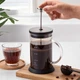 Кофеварка CLITON Glass French Press с фильтром-корзиной, домашняя кофемашина с фильтром для заваривания кофе методом пуровер. - изображение 5