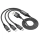 Data - кабель Hoco X76 3in1 Type-C / Lightning / Micro-USB 1m, 2A, Black - зображення 4