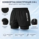 Мужские шорты для плавания 2-в-1 AQUA MOTION с внутренними тайтсами и эластичным поясом (5XL, зеленый) - изображение 2