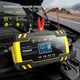 Зарядний пристрій автомобільний Foxsur FBC122408D 12 V 8 A / 24 V 4 A Автоматичний імпульсний з функцією відновлення Yellow (19433) - зображення 1