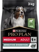 Сухий корм PRO PLAN Medium Adult 1+ Sensitive Digestion для дорослих собак середніх порід з чутливим травленням, з ягням 3 кг - изображение 1