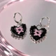 Сережки Чорні серця з переплетом - зображення 9