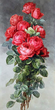 Алмазная мозаика Красные розы, 40×80 см, полная выкладка, квадратные камни, на подрамнике - изображение 1