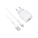 Зарядное устройство HOCO C72Q Glorious USB QC3.0 + cable USB to Micro 5P 18W White (6931474732538) - изображение 1