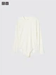 Женское боди AIRism UNIQLO с длинным рукавом 1160042939 (Молочный L) - изображение 1