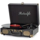 Виниловый проигрыватель R609 Vintage Suitcase с Bluetooth и встроенными колонками черный - изображение 1