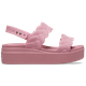 Жіночі Сандалі Бруклін crocs brooklyn woven low wedge Rossete (37-38, рожевий) - зображення 2