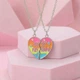 Парные подвески для лучших подруг Best Friends на магните, двойной кулон Сердце BFF с цветной эмалью - изображение 3