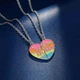 Парные подвески для лучших подруг Best Friends на магните, двойной кулон Сердце BFF с цветной эмалью - изображение 6