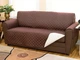 Стьобане покривало-накидка на диван двостороннє Couch Coat VEN0344 темно- коричневе. - зображення 2