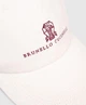 Чоловіча кепка Brunello Cucinelli біла з вишивкою логотипа, 100% бавовна, регульований ремінець - зображення 4