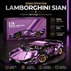 Конструктор машина Техник Lamborghini Фиолетовый детский конструктор для мальчиков гоночная спортивная машинка Lamborghini для сборки для взрослых и детей большой игровой развивающий набор подарок на день рождения 1314 деталей - изображение 1