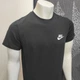 Футболка мужская базовая с белым вышитым логотипом Nike хлопок S черная - изображение 4