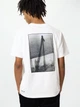 Футболка хлопковая оверсайз длинная женская Uniqlo 251753516 XL Белая (1159865375) - изображение 6