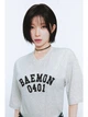 Футболка хлопковая оверсайз короткая женская Uniqlo 360921781 XL Серая (1159902182) - изображение 3