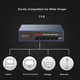 Комутатор HIKVISION 6 портів PoE 100Мбіт/с, металевий, некерований, HK-SF006 - зображення 8