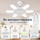 Потолочная LED лампа-вентилятор E27 60W 6500K с пультом управления, светильник в патрон с 6 лампами, диммером и вентилятором - изображение 4