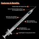 Шприцы с иглой U-100, шприц 30G, 1/2 куб.см, 5/16 дюйма (8 мм), в индивидуальной упаковке, 50 шт. - изображение 5