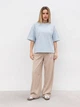 Футболка из плотного 100% хлопка «Бейсик» ROMASHKA Светло-голубой, One size Petite, 20448 - изображение 3