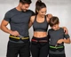 Сумка на пояс для спорта и бега Sport waist bag, спортивная сумка для телефона, 2 отделения, черная с зеленым - изображение 2