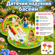 Детский бассейн для дома и улицы с горкой и фонтаном водный центр с веселым дизайном для малышей - изображение 1