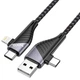 Дата кабель Hoco U95 Freeway 4in1 USB/Type-C to Type-C/Lightning 60W (1.2m) Black - изображение 8