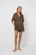 Женская пижама с шортами Aruelle Kaya pajama short XS коричневый леопардовый принт - изображение 5
