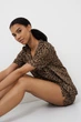 Женская пижама с шортами Aruelle Kaya pajama short XS коричневый леопардовый принт - изображение 6