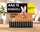 Батарейки Duracell AAA Extra Life 1.5V LR03 MN2400 алкалінові 12 шт - зображення 1
