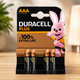 Батарейки Duracell Plus AAA Extra Life 1.5V LR03 MN2400 алкалиновые 4 шт - изображение 1