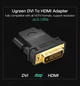 Адаптер UGREEN 20124 DVI 24+1 Male to HDMI Female Adapter (Black) (UGR-20124) - изображение 6