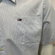 Рубашка Tommy Hilfiger мужская полоска лето хлопок короткий рукав карман XL голубая - изображение 5