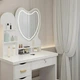 Туалетний столик для макіяжу з LED-зеркалом Beauty з трьома режимами підсвітки, шістьма ящиками та пуфиком білий - зображення 8