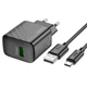 Мережевий зарядний пристрій з кабелем HOCO CS21A Rich single port QC3.0 charger set (Type-C)(EU) Black - зображення 5