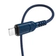 Кабель HOCO X59 USB to iP 2.4A, 1m, nylon, TPE connectors, Blue - изображение 3