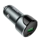 Автомобільний зарядний пристрій HOCO Z42 Light road dual port digital display PD20W+QC3.0 car charger Metal Gray - изображение 4