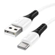 Кабель HOCO X82 USB to Type-C 3A, 1m, silicone, silicone connectors, White - зображення 1