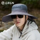 Сонцезахисний капелюх GRGN для чоловіків, капелюх із сонцезахисним козирком, рибальський капелюх, туристичний капелюх, капелюх від сонця, капелюх із широкими полями та захистом від ультрафіолету для мене - зображення 8