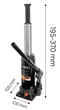 Домкрат гідравлічний пляшковий, 3 т, 195-370 мм NEO TOOLS (10-451) - зображення 2