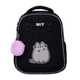 Рюкзак шкільний каркасний ортопедичний для першокласника Yes H-100 My Pusheen, для дівчаток, чорний (550206) - зображення 4