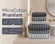 Набор турецких махровых полотенец Cestepe MicroCotton Premium 3 штуки 50x90 + 3 штуки 70х140 Ezgi 9 плотность 600 г/м2 - изображение 1