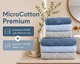 Набор турецких махровых полотенец Cestepe MicroCotton Premium 3 штуки 50x90 + 3 штуки 70х140 Eva 1 плотность 600 г/м2 - изображение 1