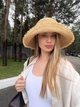 Капелюх панама з натуральної соломи з широким полем рафія One Size не мнеться у валізі - изображение 5