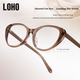 Оправа LOHO Retro Orange Cat Eye безободковая для линз с защитой от синего света и коррекцией астигматизма, черная - изображение 2