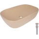Раковина накладна Qtap Robin 600x390x150 мм з донним клапаном бежевий (QTROB188SB49787) - изображение 1