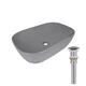 Раковина накладная Qtap Robin 600x390x150 мм, Stone grey, прямоугольная, с донным клапаном QTROB188SG49786 - изображение 1