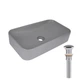 Раковина накладная Qtap Tern 610x350x135 мм, Stone grey, прямоугольная, с донным клапаном QTTER188SG49789 - изображение 1