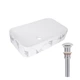 Раковина накладная Qtap Tern 610x350x135 мм, Marble, прямоугольная, с донным клапаном QTTER188MR49791 - изображение 1